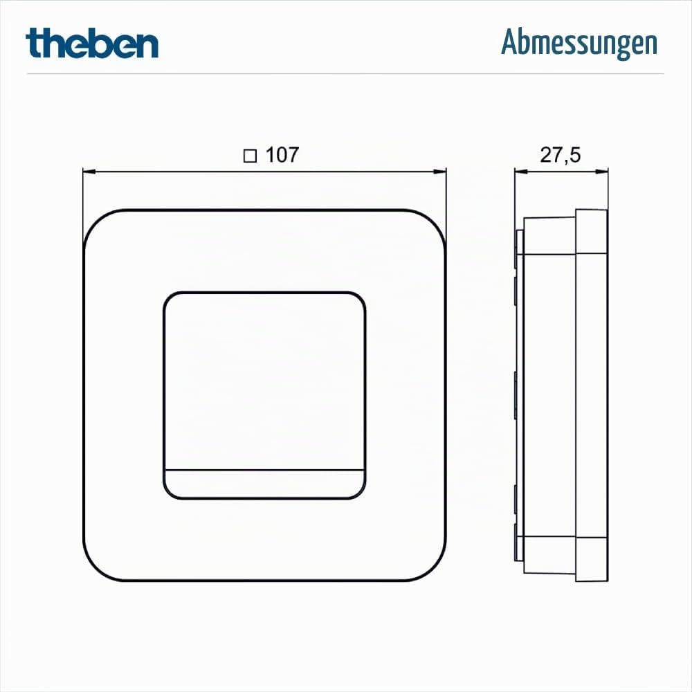Theben 8119200 Ramses 811 top3 cronotermostato Digital a Pilas | termostato ambiental, manejo en aparato/app, Bluetooth BLE, pantalla, 3 programas semanales, duración de pulso, eco