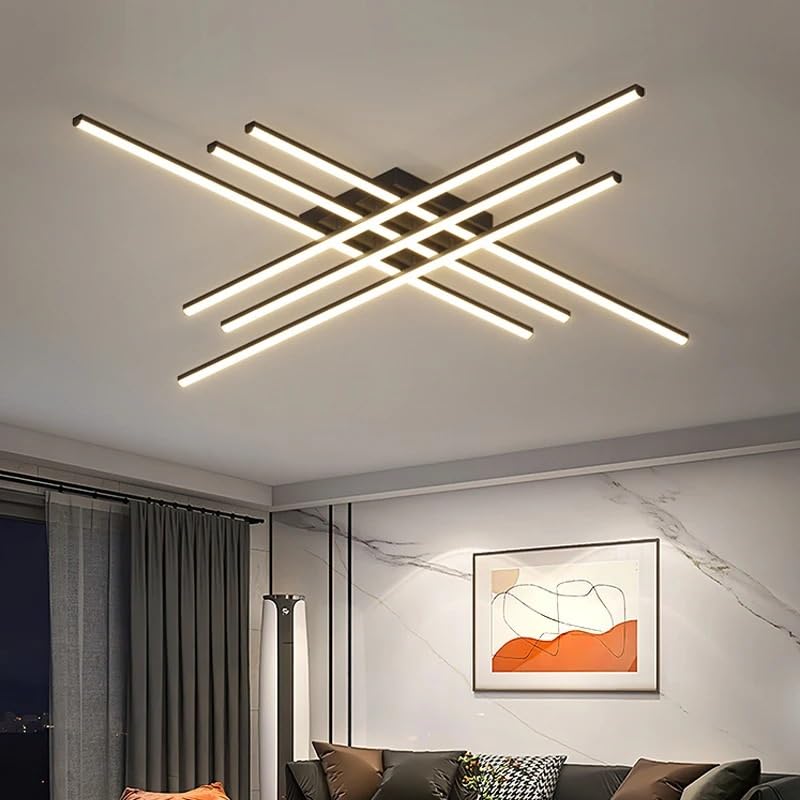 Plafonnier géométrique dimmable pour corriger le manque de lumière du salon