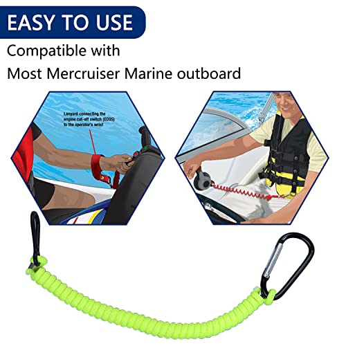 Image of 8M0092850 Boat Kill Switch Lanyard Replacement for Mercury Marine Boat Emergency Stop Switch Safety Lanyard 54 Inch