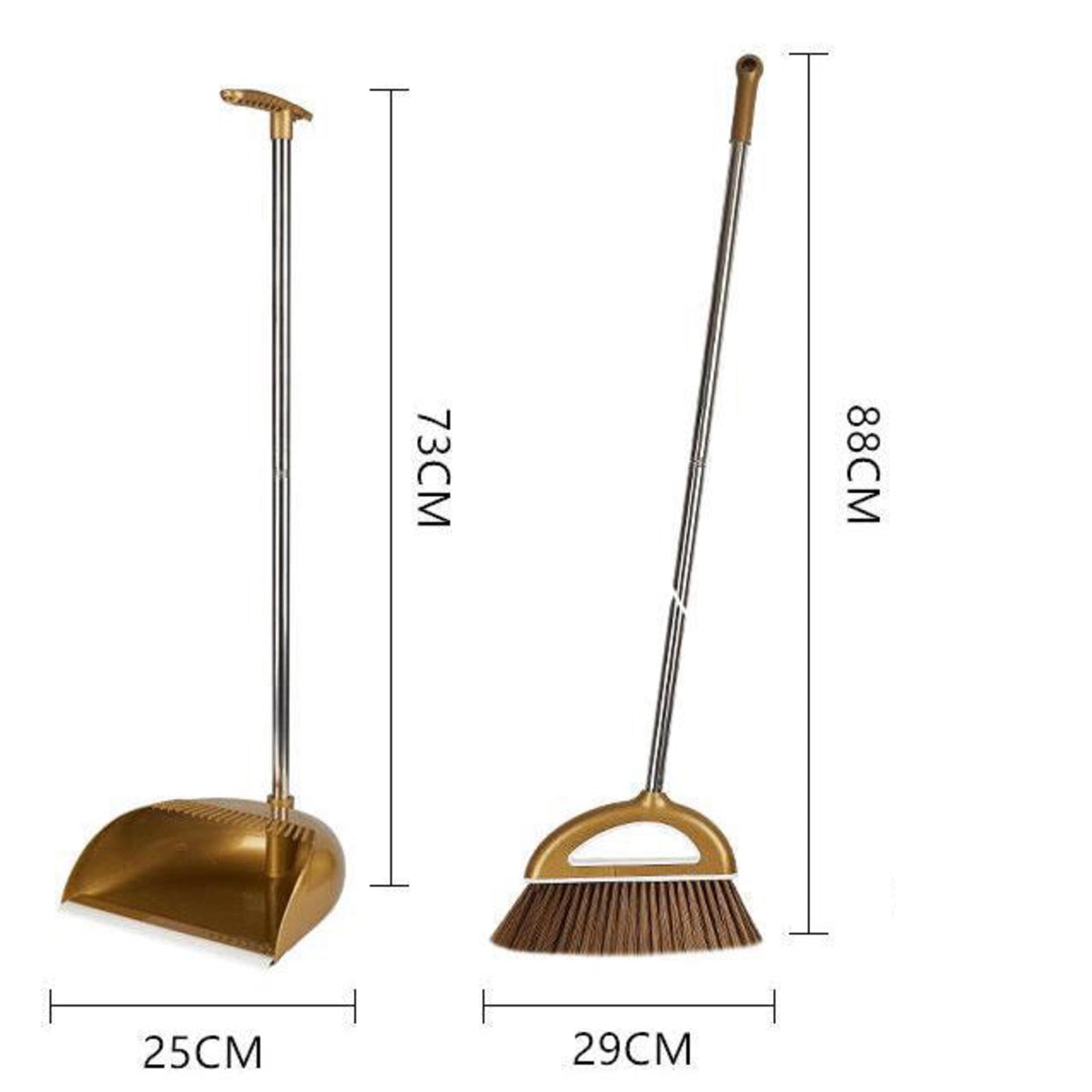 NIBHZ Juego Combinado de Escoba con Recogedor, Escoba y Recogedor para El Hogar, Escoba de Cocina para Barrer Interiores y Exteriores, Recogedor con Mango Largo, Escoba con Recogedor