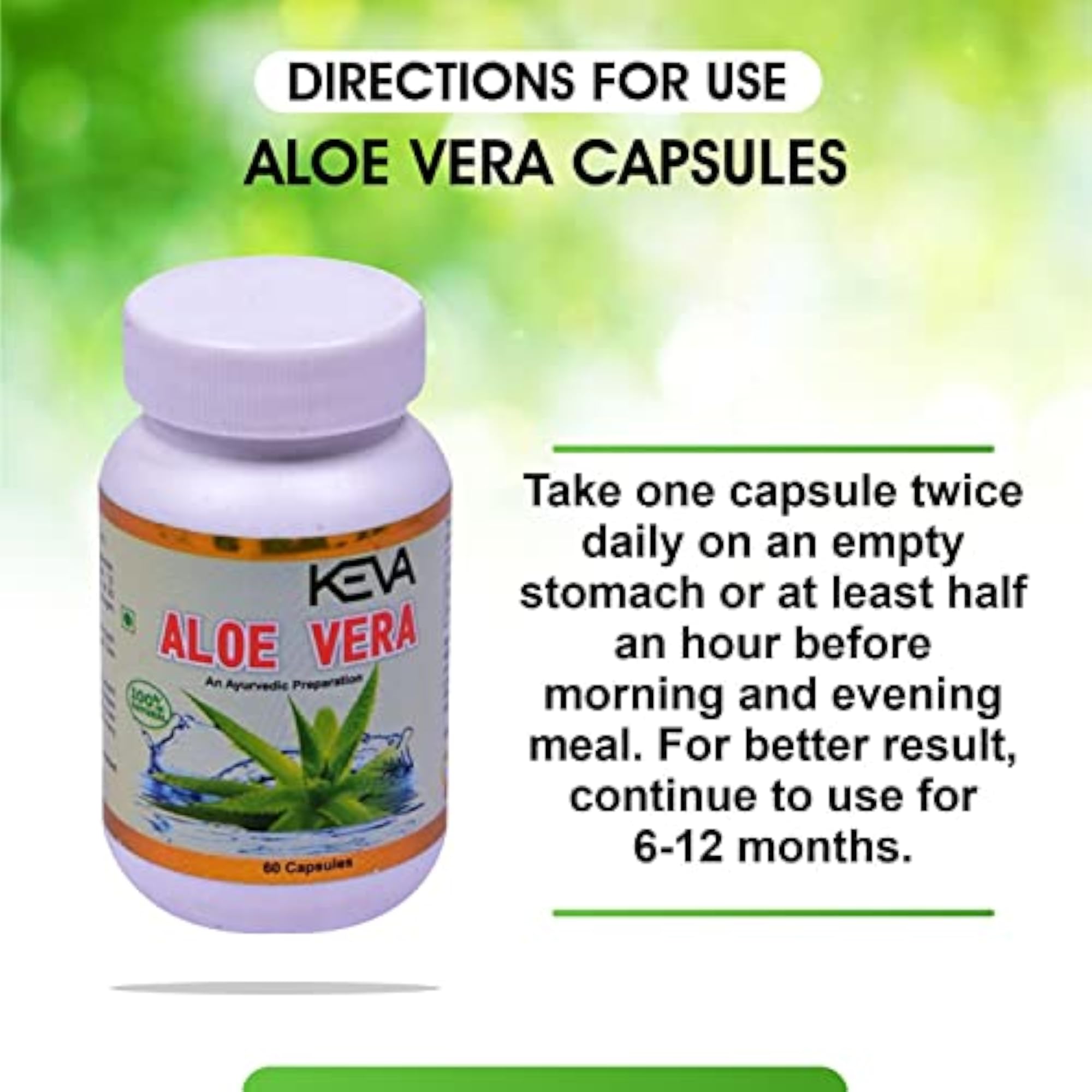 KEVA Aloe Vera Capsules for Health Benefits