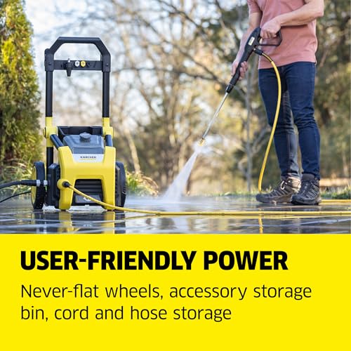 Kärcher Pressure Washer K2100PS, CETA Certified, 3 Spray Nozzles, Detergent Tank, for Cars, Driveways, Siding, Patios, 1.2 GPM