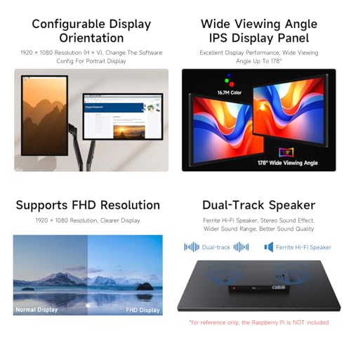 Image of waveshare 23.8inch Capacitive Touch Monitor, 1920x1080 Full HD, Optical Bonding Toughened Glass Panel, HDMI Display Interface, 10-Point Touch
