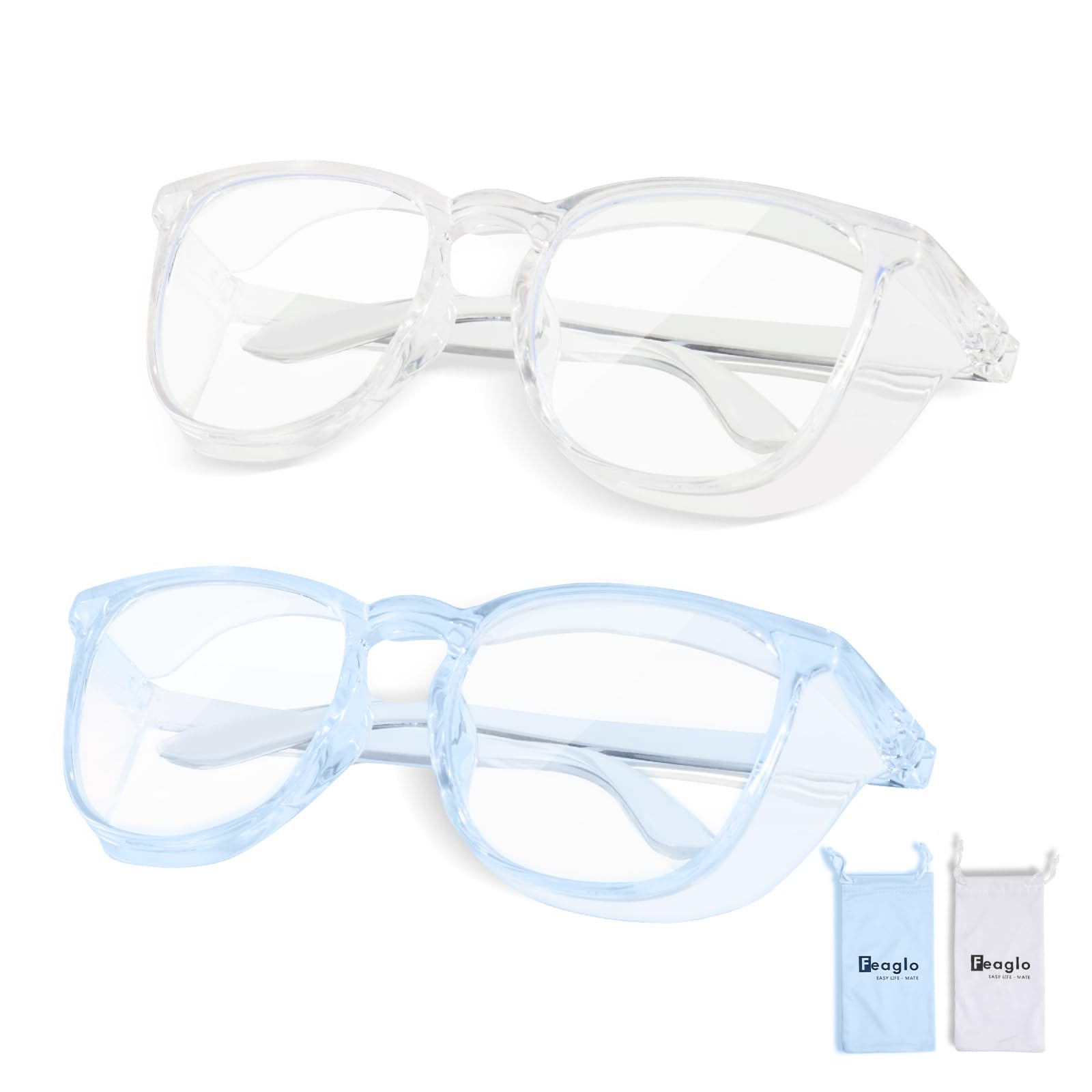 Feaglo Safety Glasses, Anti Fog Safety Goggles for Women Men, Blue Light Blocking Stylish Eye Protection Glasses Side Shield — Amazon image 8