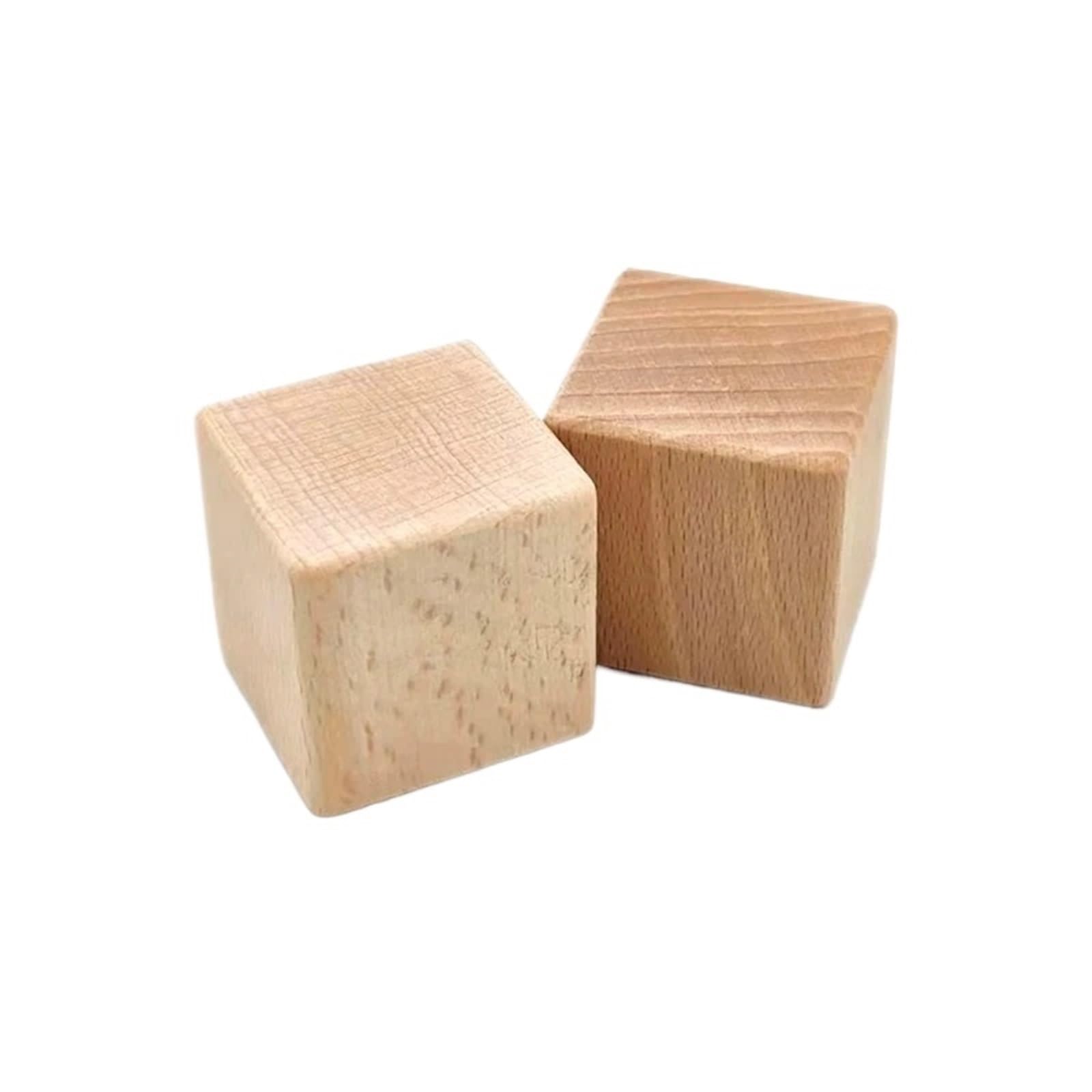 LSNNMU 10pcs 40mm Unfinished Wooden Block, Wood Square Cubes for Crafts Making, DIY Projects, Arts, Home Decor, Puzzle for Crafts