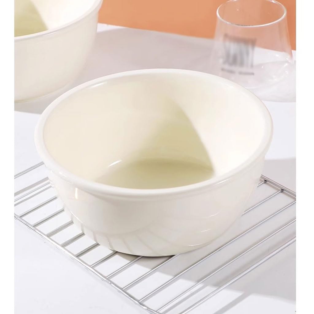 Suppenschüssel Schüssel für Suppe aus Keramik im japanischen Creme-Stil, große Porzellanschale, für Instant-Nudeln, verdickt, Salatschüssel
