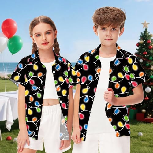 Image of Remimi Unisex Kids Halloween Shirt Boys Pumpkin Ghost Shirts Hawaii Button Up Tops 5-14 Years