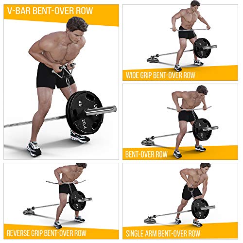 Image of Yes4All Exercise Machine Adjustable T Bar Row Attachment, D Row Handle /Landmine Handle Attachment with Textured Rubber Handles