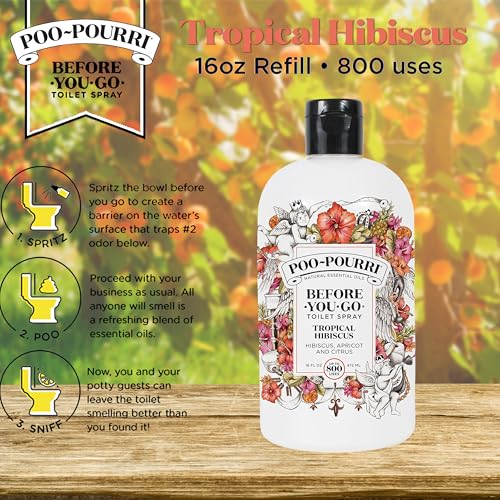 Image of Poo-Pourri Before-You-Go Toilet Spray 16-Ounce Refill Bottle, Tropical Hibiscus