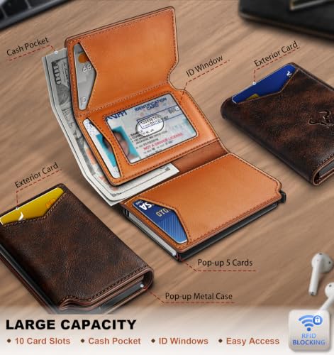 BULLIANT Men Slim Leather Wallet Metal Case Money Clip-Magnetic Closure - image 3