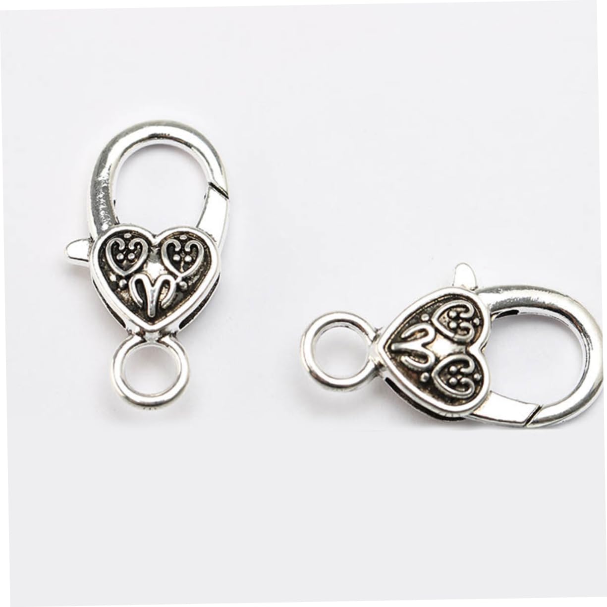120piezas Hebillas De Langosta Forma De Accesorios De Joyería Antiguo Color Plata Para y Pulseras