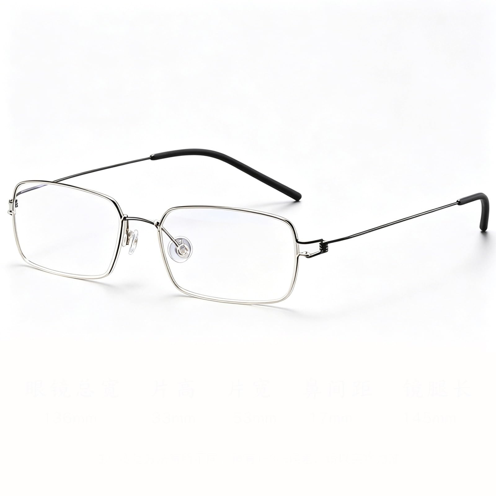 KLJUddGY Ultralight Eyewear Frames Screwless Spectacles for Computer Non Prescription Eyeglasses Pure Titanium Glasses Reading Glasses(Nero)