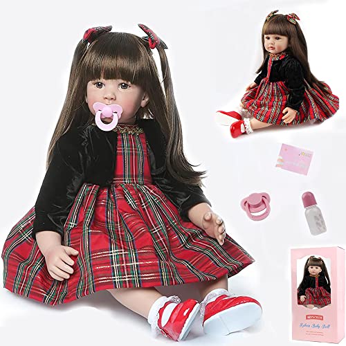 Bambola Nera Realistica In Vinile Da 13 Pollici (33 Cm) - Arti Posizionabili, Con Fiocco, Per Bambini Dai 4 Ai 6 Anni