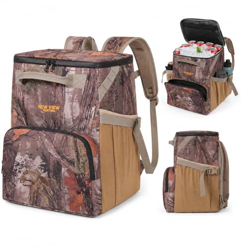 Backpack Cooler, 42 Can 16mm Leakproof Soft Cooler Backpack, Waterproof & Lightweight Camo Lunch...