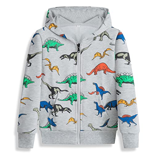 HZXVic Pullover Hoodies for Teen Boys,Toddler Lightweight Sweatshirt,Kids Dinosaur Long Sleeve Sweat Shirt 4-12 Years
