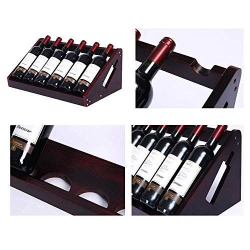 Soporte para 4 Botellas de Madera Sólida 37x26x20 cm miniatura 3