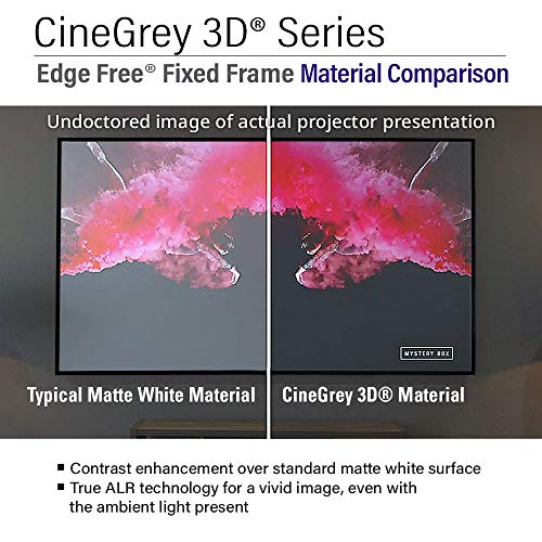 Image of Akia Screens 123 inch ALR Fixed Frame Projector Screen 16:9 CineGrey 3D Ambient Light Rejecting 4K /8K Indoor Home Theater Screen for Standard Throw Projectors - AK-NB123DH3