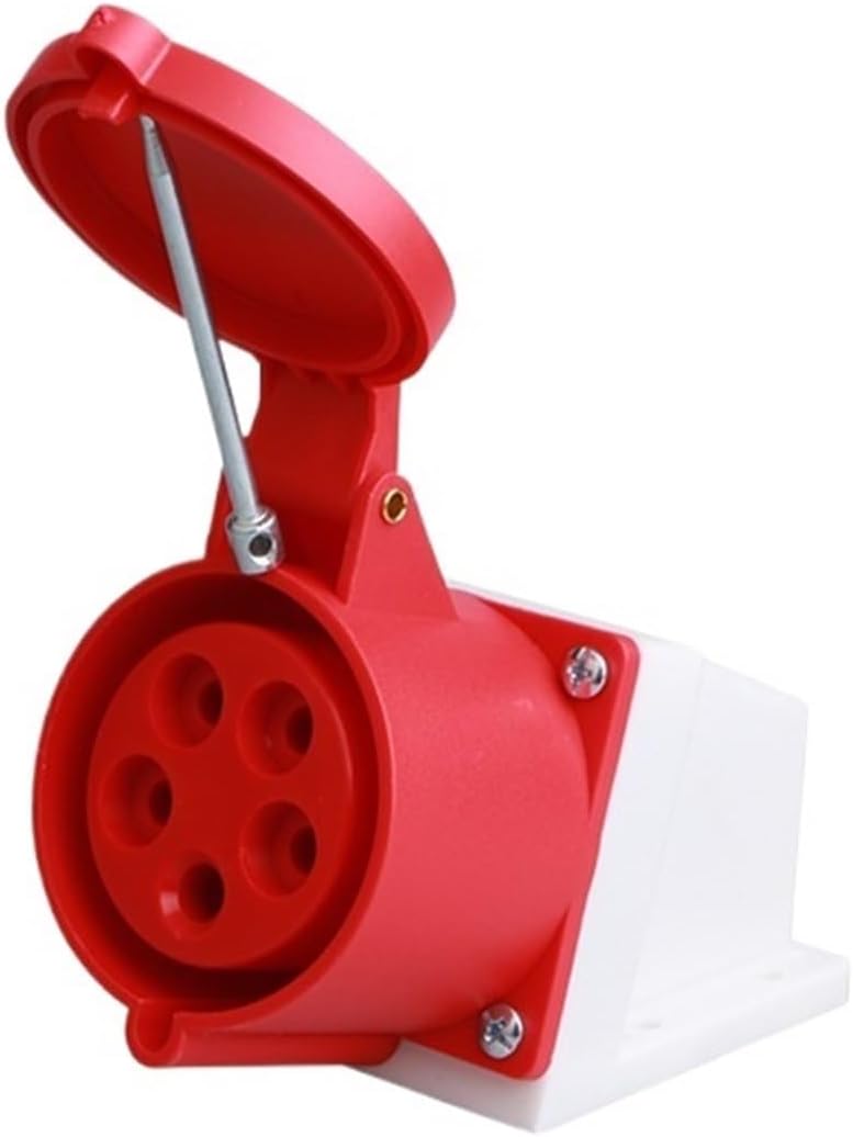 Waterproof Male and Female Connector for Industrial Plug Socket 16A/32A Three-Phase Electrical 3-pin 4-pin 5-Hole(5-core16Asurface-mountedsocket)