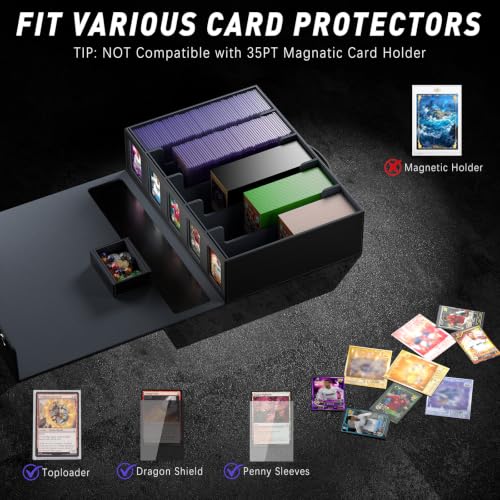 Image of Gomyrod 5 Row 800+ Top Loader Card Storage with Mechanical Latch
