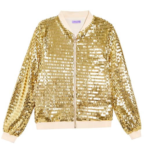 Image of YIYI Mens Jacket Bomber Sequin Sparkly Varsity Unique Glitter Jacket Male Party Shiny Outwear Coat Birthday Holiday Clothes