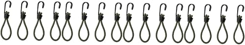 Miniatura 1 de BESPORTBLE 16 piezas de cordón elástico para tienda de campaña Lacrosse Rebounder impermeables para camping, clips de tienda de campaña