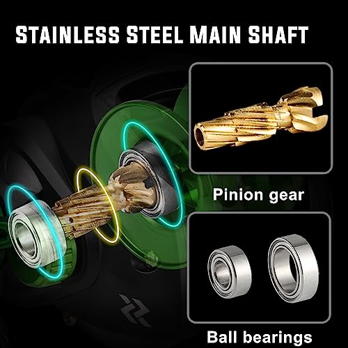 Image of Sougayilang Baitcasting Fishing Reels, Super Smooth Baitcast Reel with Magnetic Braking System Casting Reel-Right Handed
