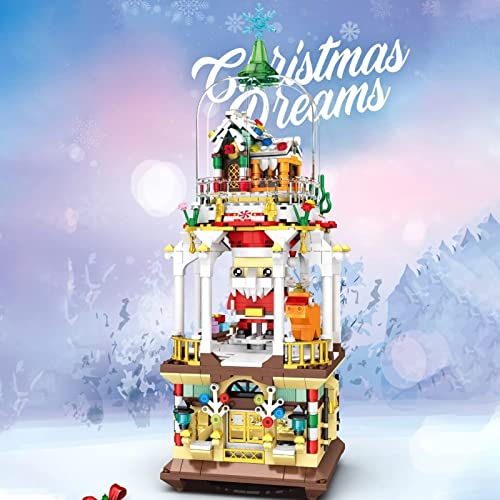 Weihnachtsmann Bausteine Modell,Niedlich Weihnachtsszene Modell Verträumt Weihnachtsszene Kleine Partikel Klemmbausteine… – Bild 5