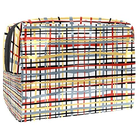 Makeup Bag for Women Small Travel Makeup Bag Makeup Case Pouch Lattice Geometric Cosmetic Bag Toiletry Bag Cover