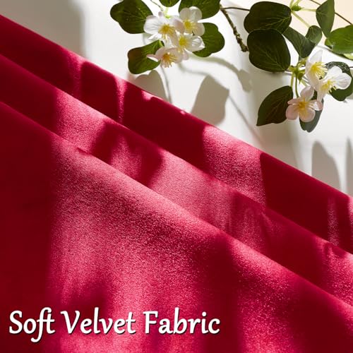 Image of GIGIZAZA Decorative Throw Pillow Covers 26x26,Red Square Couch Pillow Covers,Velvet Sofa Boho Cushion Pillows