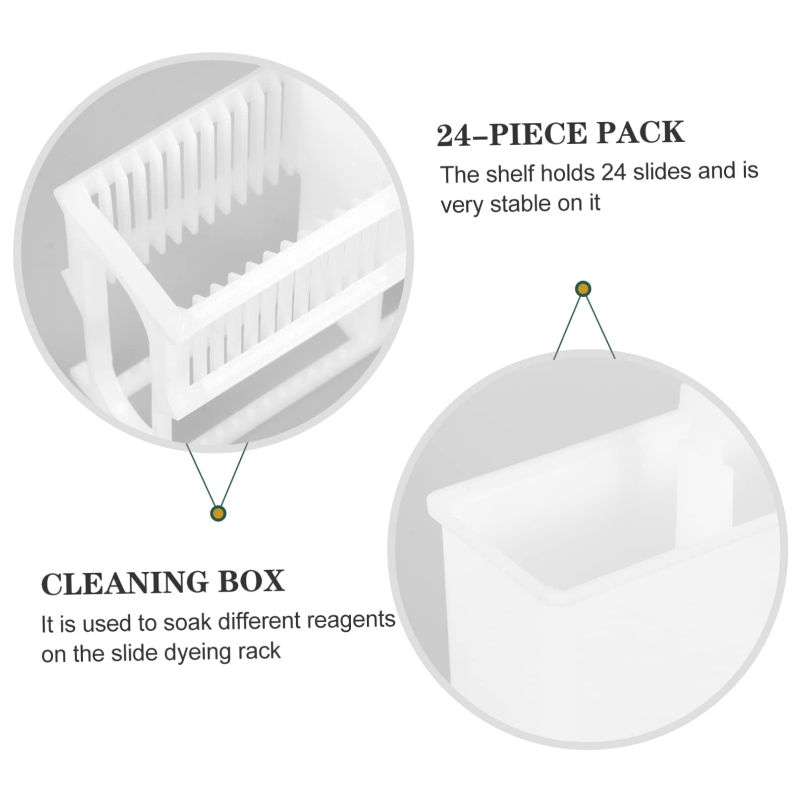 PRETYZOOM 1 Set Slide Rack Microscope Slides Drain Rack Storage Holder 24 Slots Slides Staining Rack and Slide Staining Slides Covers Slides Slide 24 Slots Slides Storage Jar White Plastic