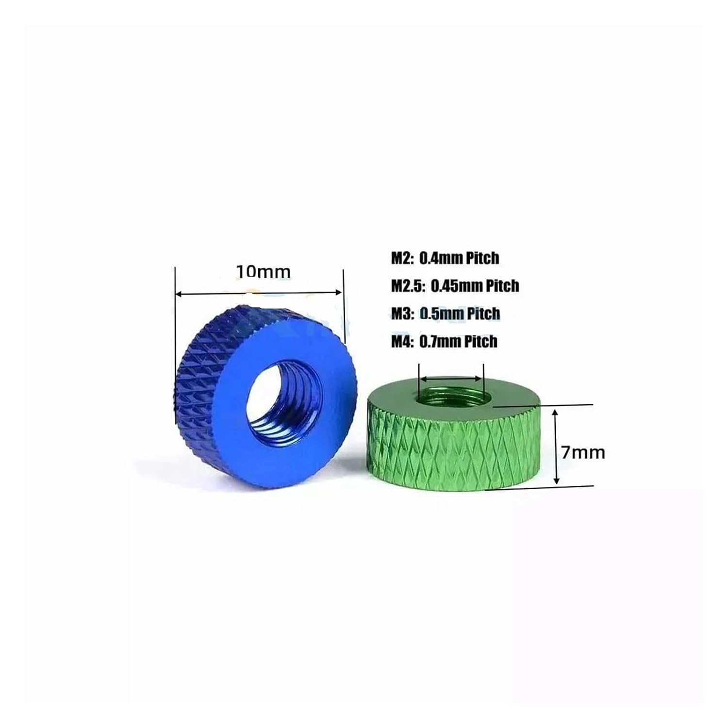 2~5Pcs M2 M2.5 M3 M4 Colored Aluminum Alloy Anodised Knurled Thumb Nut Hand Grip Twist Knob Nuts(Silver,M2-5Pcs)
