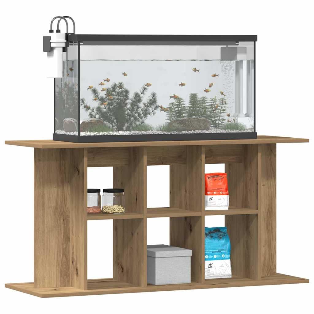 Soporte para acuario, madera de roble Artisan, 120 x 40 x 60 cm, estable, resistente, con almacenamiento, estantería y armario inferior para acuario, terrario, accesorios para peces