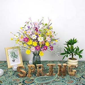 J'FLORU Artificial Spring Flowers 12 Pack Spring Floral Picks 17 Inch Flower Stems with Colorful Daisies and Forsythia for Spring Summer Easter Flower Arrangements Centerpieces JFLORU Artificial Spring Flowers 12 Pack Spring Floral Picks 17 Inch Flower Stems with Colorful Daisies and Forsythia for Spring Summer Easter Flower Arrangements Centerpieces