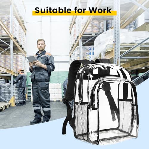 Image of Vorspack Clear Backpack for School, 16 inch Large Clear Bookbag | Lightweight See Through Backpacks for Girls and Boys, Reinforced Straps, Heavy Duty Transparent Clear Bag for Work Travel