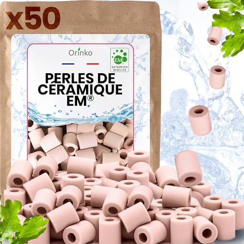 ORINKO® EM Keramikperlen Rosa x50 - Wasserfilter zur Reduzierung von Kalk, Chlor & Mikroorganismen - EM Keramik zur Wasserreinigung - Für Trinkwasser, Karaffe & Wasserhahn - Hundehalsband geeignet