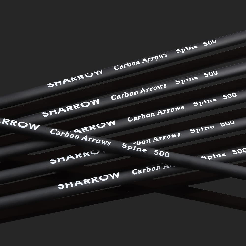 Pfeile für Traditionelle Bogenschießen 30 Zoll Bogenpfeile Carbon Pfeile Jagdpfeile Spine 500 Pfeile mit 4'' Befiederung für Recurvebogen Traditionellen Bogen Pfeile Pfeilspitzen