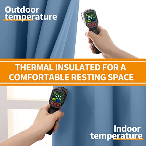 Youngstex Blackout Curtains For Bedroom - Thermal Insulated With Grommet Top Room Darkening Noise Reducing Curtains For Living Room, 2 Panels, Denim Blue, 42 X 63 Inch #TOP2