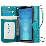 J&D Case Compatible for Galaxy A9 2018 Case, Wallet Stand Slim Fit Heavy Duty Protective Shock Resistant Flip Cover Wallet Case for Samsung Galaxy A9 2018 Wallet, (Not for Galaxy A9 2016) Aqua