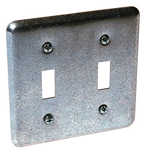 RACO Galvanized Steel Electrical Box Cover, Box Type: Square, Number of Gangs: 2, 4