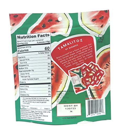 Candy - 5 Pack Naturally Flavored Divine Watermelon - Hard Candy Filled With Chili Lime And Sea Salt. Colored With Plant Based Colors, Kosher And Gluten Free #TOP2