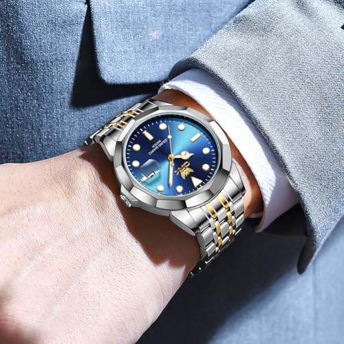 Image of OPK Watches for Men Diamond Roman Analog Mens Watches Waterproof Large Stainless Steel Men Wrist Watch Business Father Gift Watch