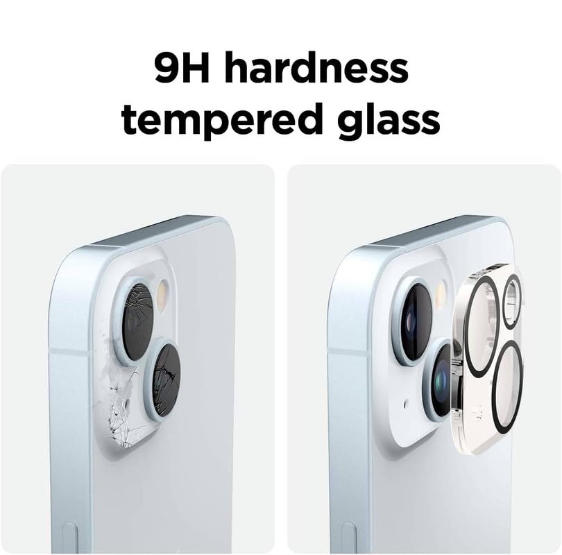 Image of XYKOS Tempered Glass iPhone 15 / iPhone 15 Plus Camera Lens Protector Truly Shatterproof,Scratch-Resistant,9H Hardness,Anti-Fingerprint Tempered Camera Screen Protection Film Accessories,Transparent