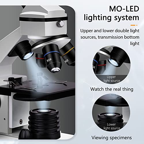 100X-2000X Microscopes For Kids Students Adults, Powerful Biological Microscopes For School Laboratory Home Education,With Microscope Slides Set, Phone Adapter #TOP5