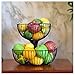 QTQHOME Metal Fruit Bowl Kitchen Dinning 2 Layer Fruit Basket Fashion Fruit Bowl Dessert Pot Candy Bowl Storage Rack (Color:White,Size:30cm)