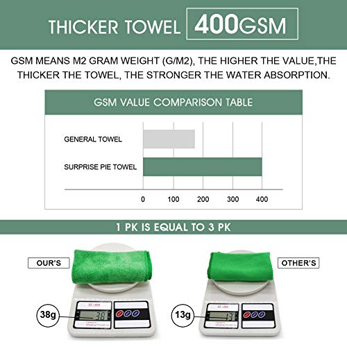 Image of Reusable Thick Microfiber Cleaning Cloths Pastel Kitchen Towels for Window Cleaner, Auto Detailing Supplies Washcloth Polishing Rags, Wiping Appliances(12 inchx12 inch) Green12 Pack