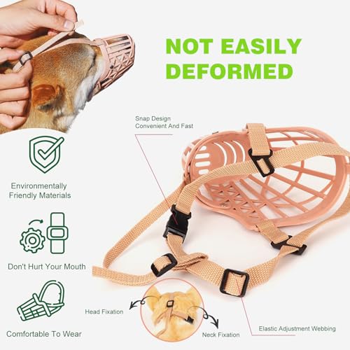 PETCUTE Maulkorb Hund,Korbmaulkorb füR Hunde,Verstellbar und Sicher Atmungsaktiv Maulkorb Für Kleine Mittlere Große Hunde mit Wattiertem Nasenstück,Beißschutz,Schwarz XS