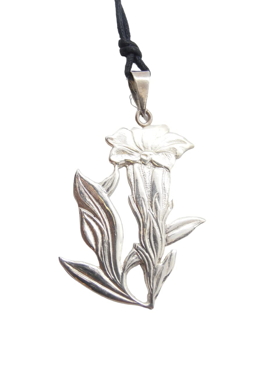 Pendentif en Argent 925 Gentiane : bijou petite fleur ras-du-cou