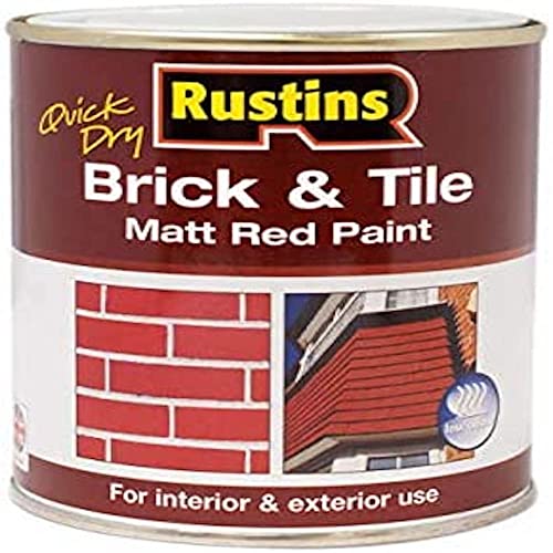Rustins Quick Dry Brick & Tile - Matt Red Paint - 500ml/16.9 fl oz - For Interior and Exterior Use