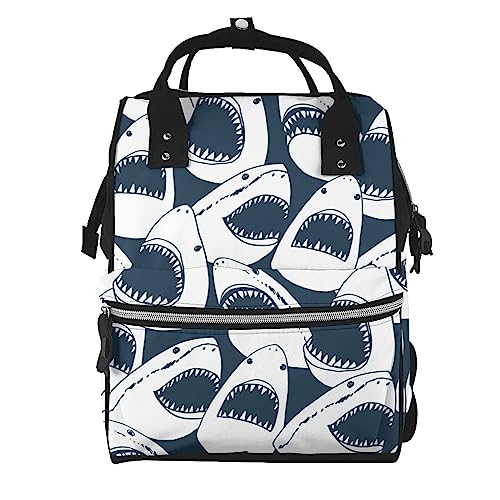 Sac à dos ordinateur portable motif requin en colère ergonomique et spacieux en taille unique