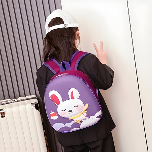 Image of Bembika School Bag The Perfect Children Backpack and School Bags for Kids Compact Stylish Backpack Fo Kids Kindergarten Backpack and Travel Backpack- (Rabbit|Purple)